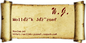 Wollák József névjegykártya